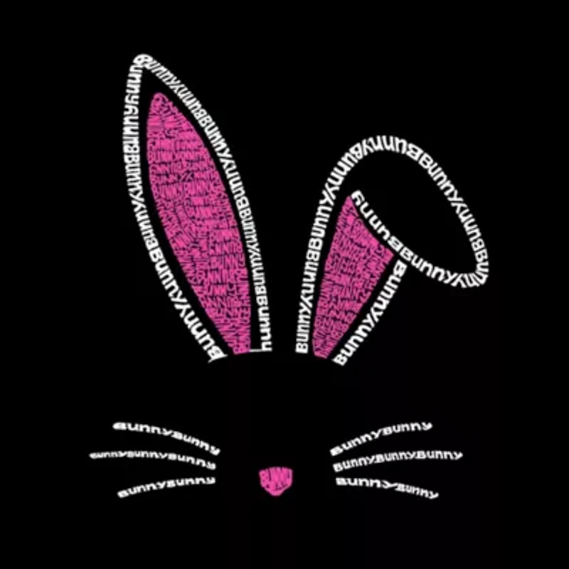 Women's Plus Word Art V-Neck - Bunny Ears