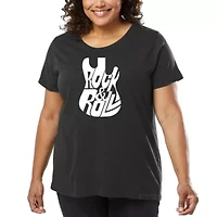 Rock And Roll Guitar - Women's Plus Word Art T-Shirt