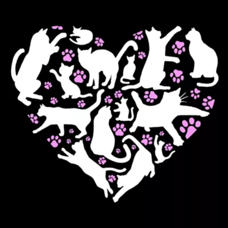 Cat Heart - Women's Plus Word Art V-Neck