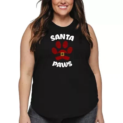 Santa Paws - Women's Plus Word Art Tank Top