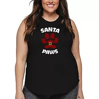 Santa Paws - Women's Plus Word Art Tank Top