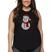 Christmas Snowman - Women's Plus Word Art Tank Top