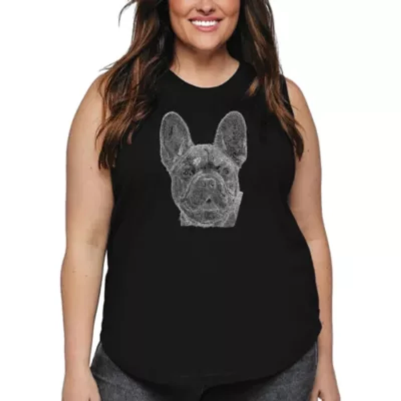 Women's Plus Word Art Tank Top - French Bulldog