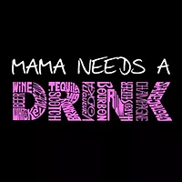 Women's Plus Word Art V-Neck - Mama Needs a Drink