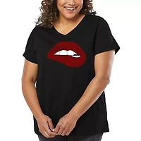 Brooklyn Lips - Women's Plus Word Art V-Neck