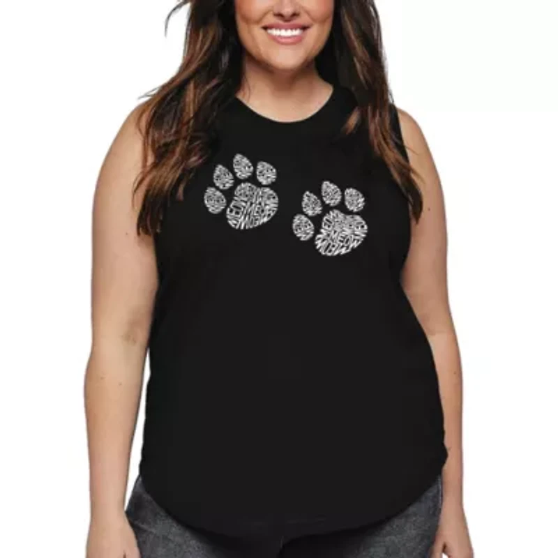 Women's Plus Word Art Tank Top - Meow Cat Prints