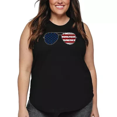 Americana Sunglasses - Women's Plus Word Art Tank Top
