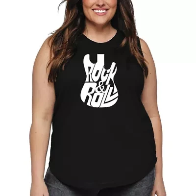 Rock And Roll Guitar - Women's Plus Word Art Tank Top