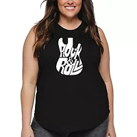 Rock And Roll Guitar - Women's Plus Word Art Tank Top