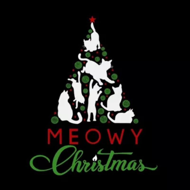 Meowy Christmas Tree - Women's Plus Word Art Tank Top