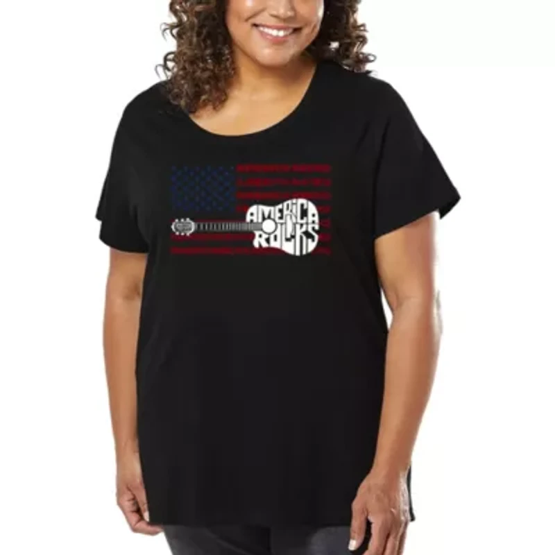 America Rocks - Women's Plus Word Art T-Shirt