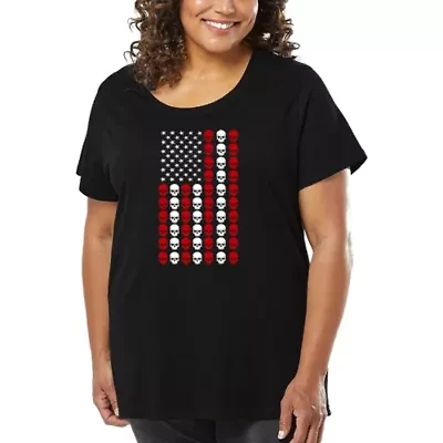 Skull Flag - Women's Plus Word Art T-Shirt