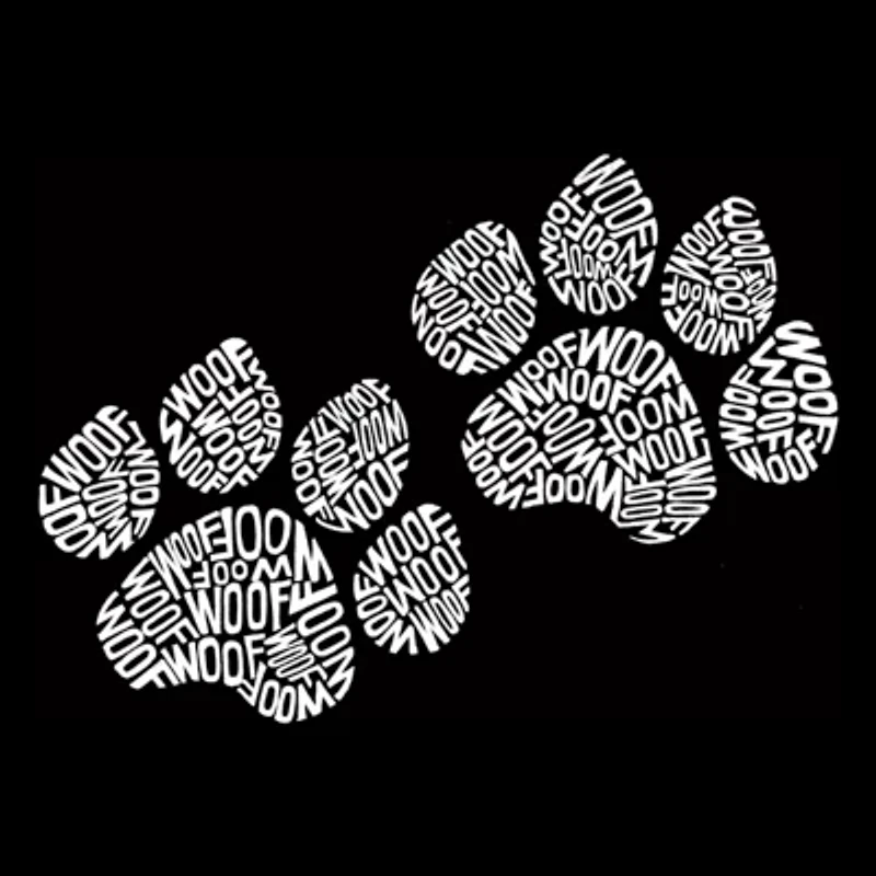Women's Plus Word Art V-Neck - Woof Paw Prints