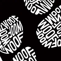 Women's Plus Word Art V-Neck - Woof Paw Prints