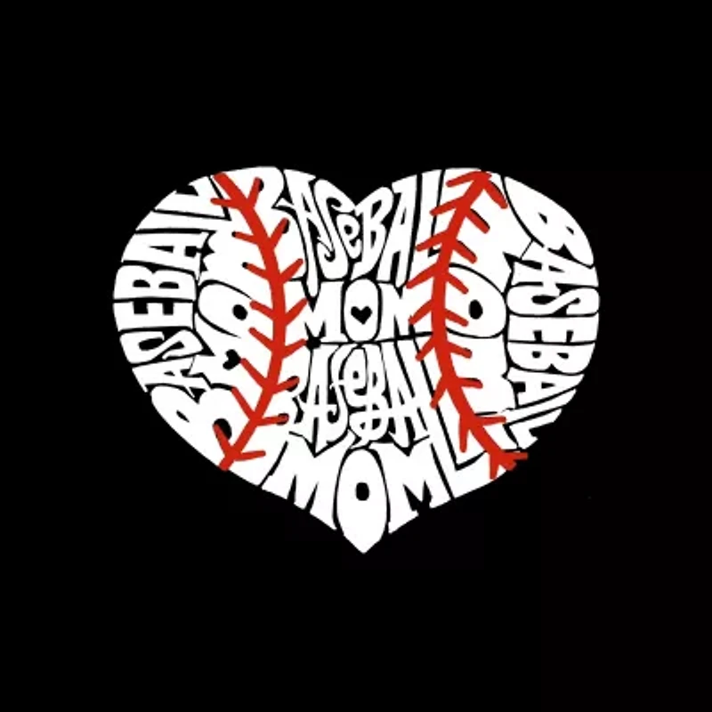 Women's Plus Word Art V-Neck - Baseball Mom