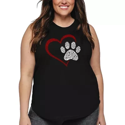 Paw Heart - Women's Plus Word Art Tank Top