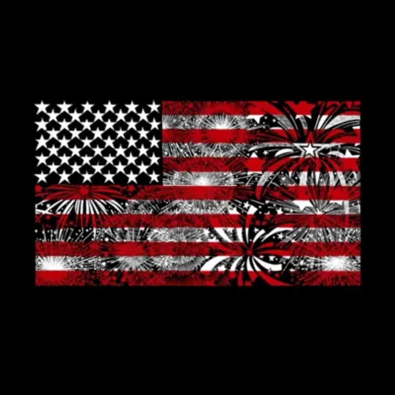 Women's Plus Word Art T-shirt - Fireworks American Flag