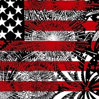 Women's Plus Word Art T-shirt - Fireworks American Flag