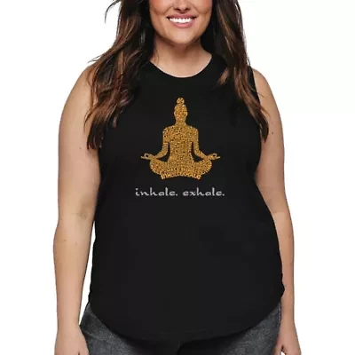 Women's Plus Word Art Tank Top - Inhale Exhale