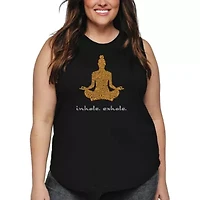 Women's Plus Word Art Tank Top - Inhale Exhale