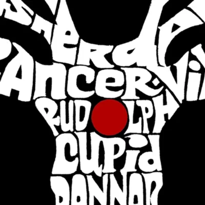 Women's Plus Word Art T-shirt - Santa's Reindeer