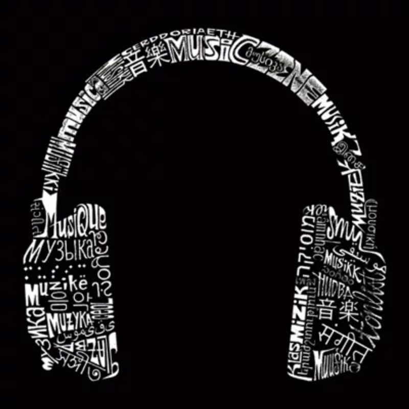 Women's Plus Word Art Tank Top - HEADPHONES LANGUAGES