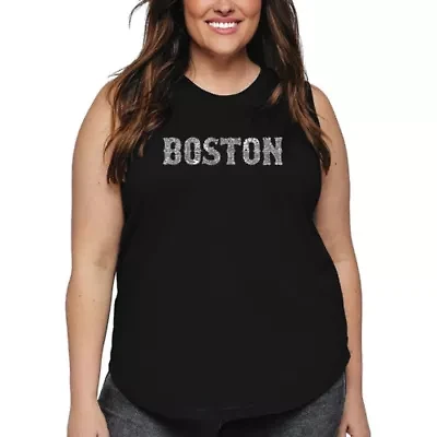 Women's Plus Word Art Tank Top - BOSTON NEIGHBORHOODS