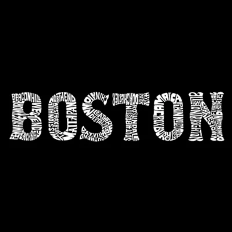 Women's Plus Word Art Tank Top - BOSTON NEIGHBORHOODS