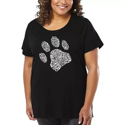 Women's Plus Word Art T-shirt - Dog Paw