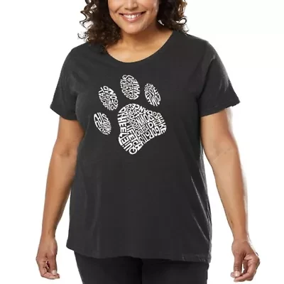 Women's Plus Word Art T-shirt - Dog Paw
