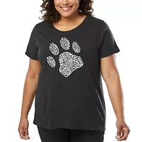 Women's Plus Word Art T-shirt - Dog Paw