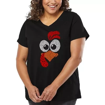 Turkey Face - Women's Plus Word Art V-Neck