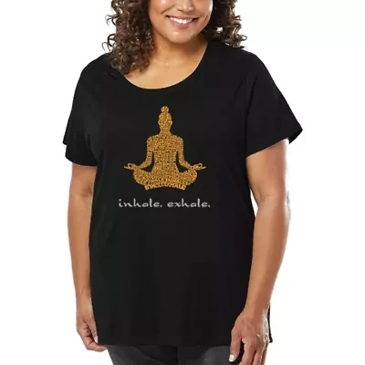 Women's Plus Word Art T-shirt - Inhale Exhale