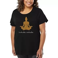Women's Plus Word Art T-shirt - Inhale Exhale
