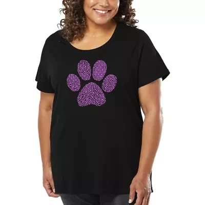 Women's Plus Word Art T-shirt - XOXO Dog Paw