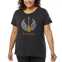 Women's Plus Word Art T-shirt - LYRICS TO FREEBIRD