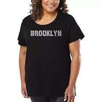 Women's Plus Word Art T-shirt - BROOKLYN NEIGHBORHOODS