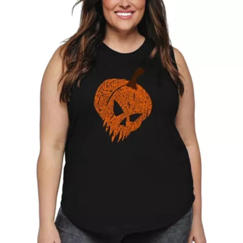 Evil Pumpkin - Women's Plus Word Art Tank Top