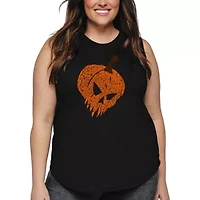 Evil Pumpkin - Women's Plus Word Art Tank Top