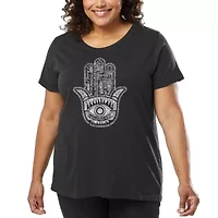 Women's Plus Word Art T-shirt - Hamsa