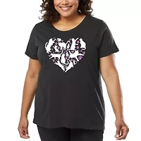 Cat Heart - Women's Plus Word Art T-Shirt