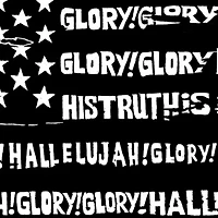 Women's Plus Word Art T-shirt - Glory Hallelujah Flag