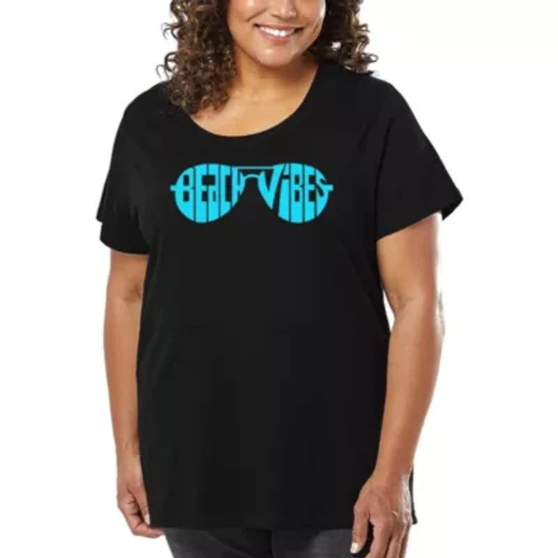 Beach Vibes - Women's Plus Word Art T-Shirt