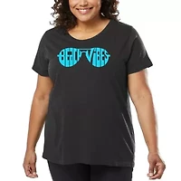 Beach Vibes - Women's Plus Word Art T-Shirt