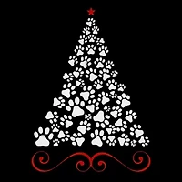Paw Christmas Tree - Women's Plus Word Art T-Shirt