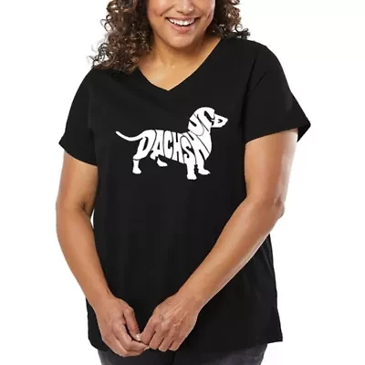 Women's Plus Word Art V-Neck - Dachshund