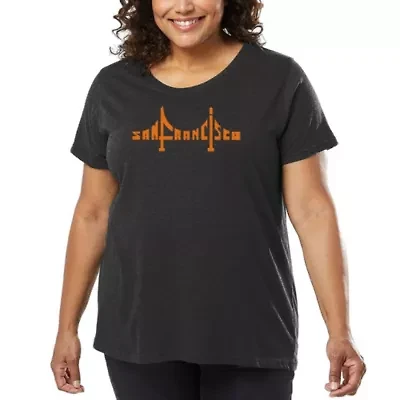 Women's Plus Word Art T-shirt - San Francisco Bridge