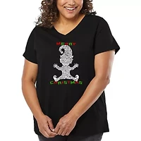 Christmas Elf - Women's Plus Word Art V-Neck