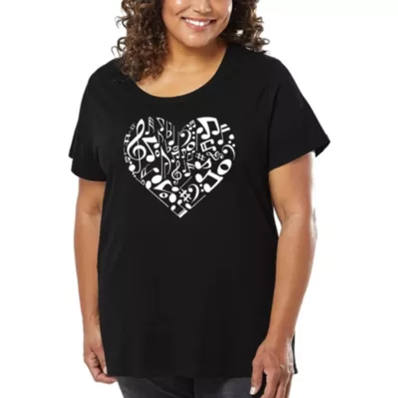 Women's Plus Word Art T-shirt - Heart Notes