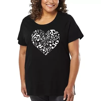 Women's Plus Word Art T-shirt - Heart Notes